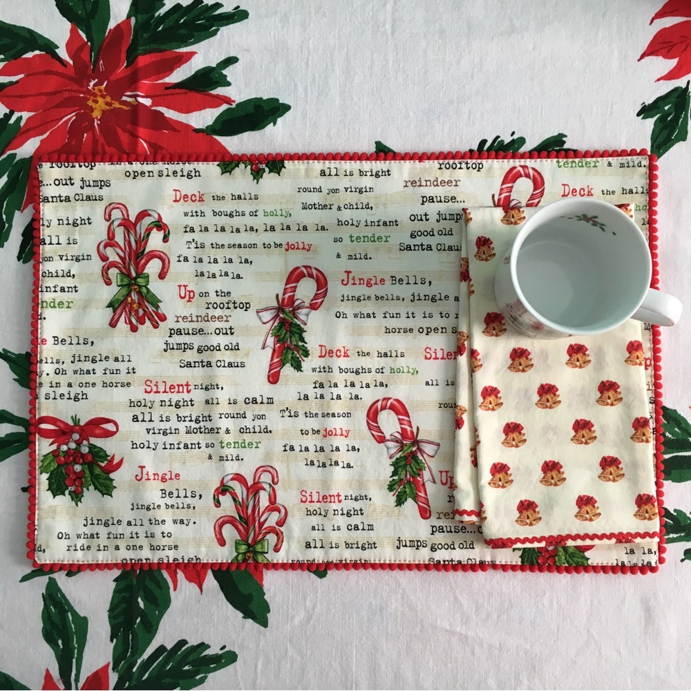 ✨Hand Sewn Reversible Christmas Placemats, Set of 2✨